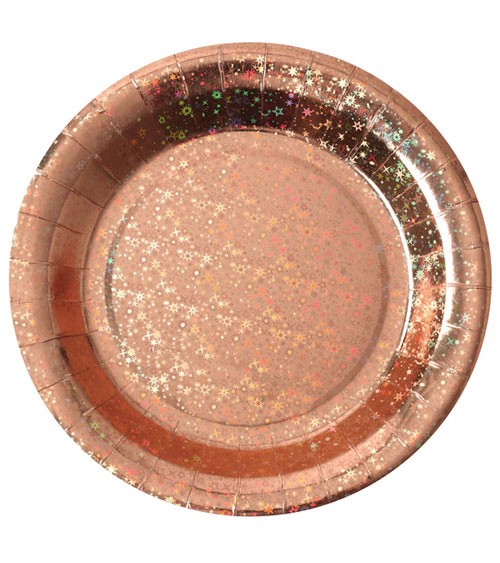 Pappteller "Sparkling" - rosegold - 10 Stück