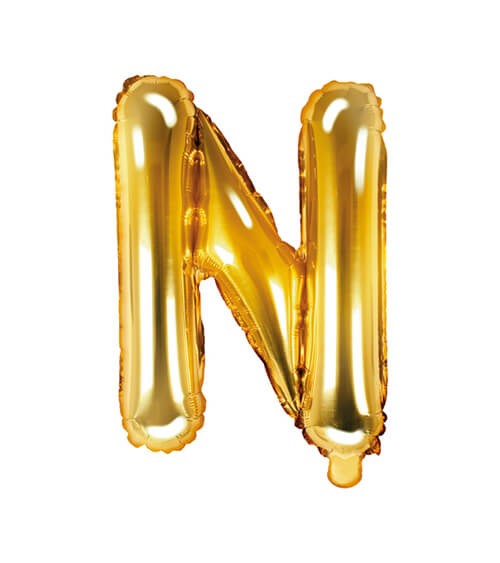 Folienballon Buchstabe "N" - gold - 35 cm