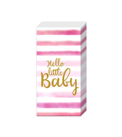 Papiertaschentücher "Hello little Baby" - rosa - 10 Stück