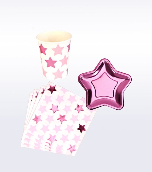 Deko-Set "Little Star Pink" - 32-teilig