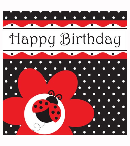 Servietten "Marienkäfer" - Happy Birthday - 16 Stück