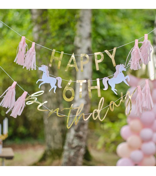 DIY Happy Birthday Girlande "Prinzessin" zum Individualisieren