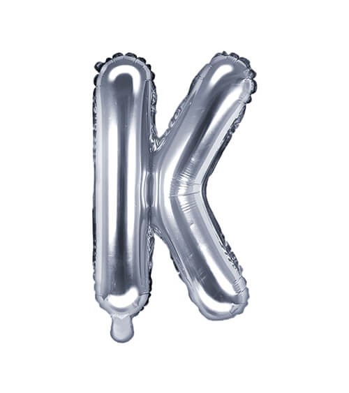 Folienballon Buchstabe "K" - silber - 35 cm