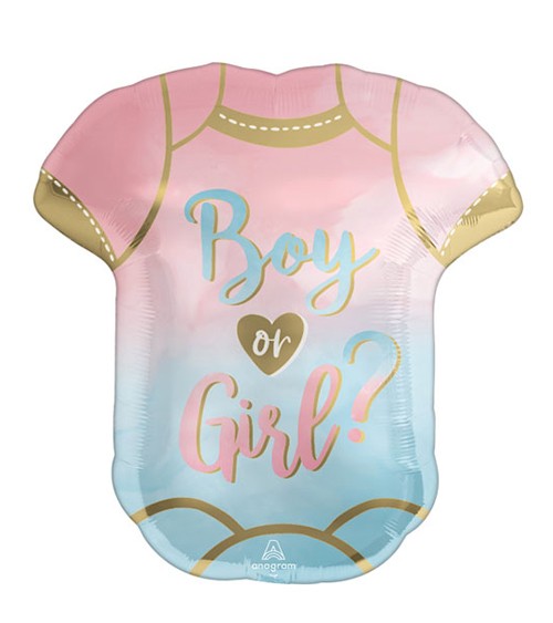 Supershape-Folienballon Babybody "Boy or Girl" - 55 x 60 cm