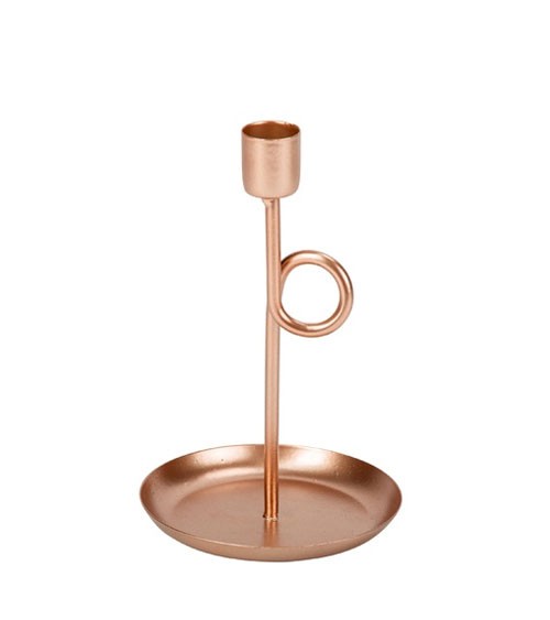 Kerzenhalter "Loopy" - rosegold - 16,5 cm