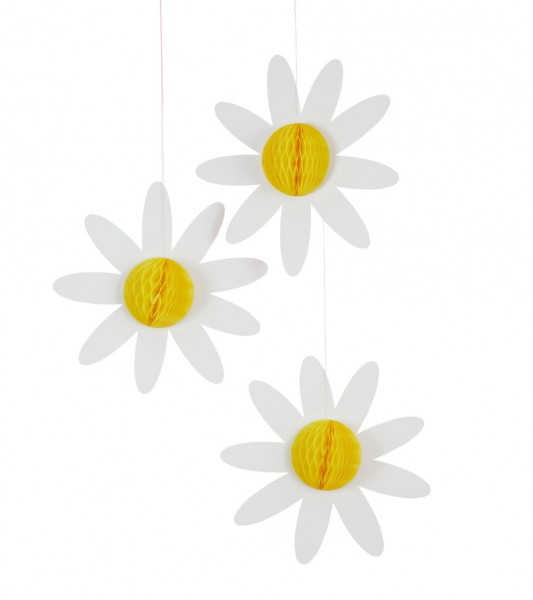 Waben-Hängedeko "Daisy" - 3 Stück