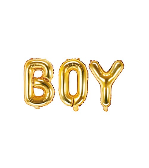 Folienballon-Set "BOY" - gold - 35 cm