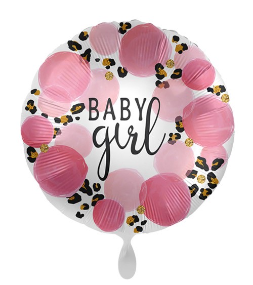 Folienballon "Baby Girl" mit Leopardenmuster