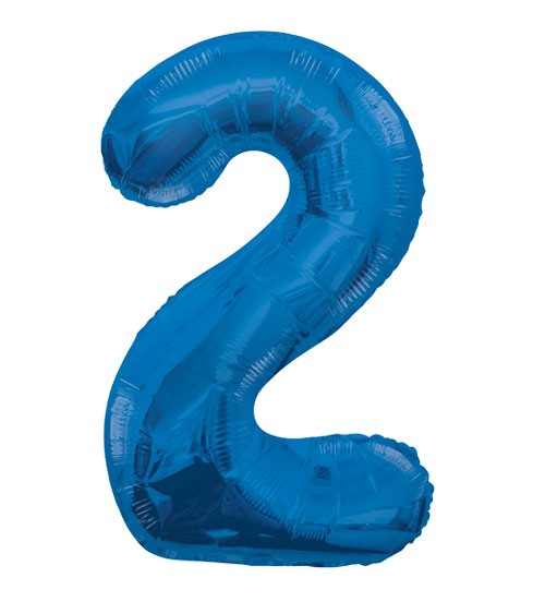Supershape-Folienballon "2" - dunkelblau