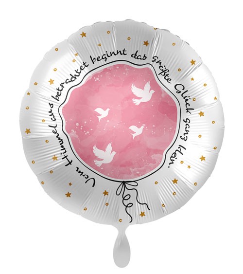 Folienballon "Taufe - Kleines großes Glück" - rosa