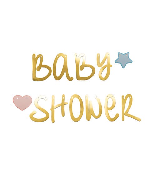 Girlande "Baby Shower" - metallic gold - 2,2 m