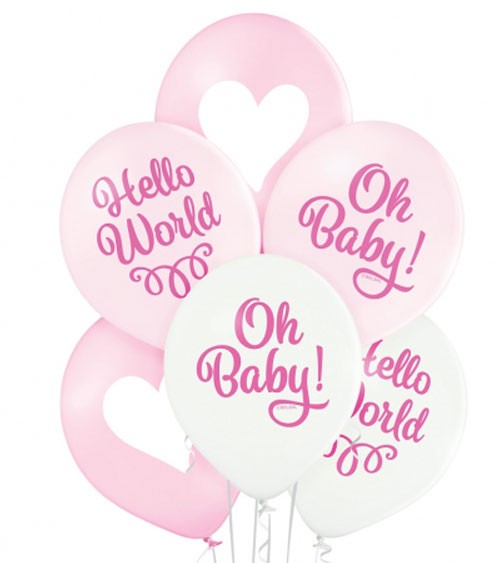 Luftballon-Set "Oh Baby Girl" - 6-teilig