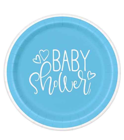 Pappteller "Baby Shower - blau" - 8 Stück