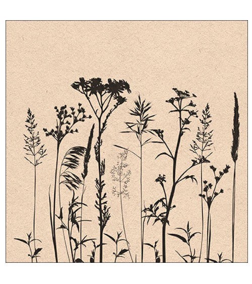 Servietten "Herbs and Flowers" - schwarz - 20 Stück