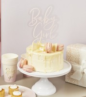 Cake-Topper aus Acryl "Baby Girl" - rosa
