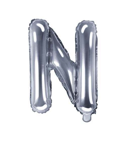 Folienballon Buchstabe "N" - silber - 35 cm