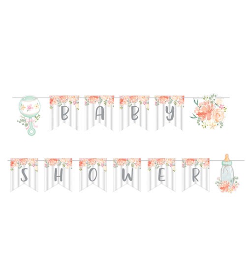 Baby Shower Girlande "Floral Baby" - 2,4 m