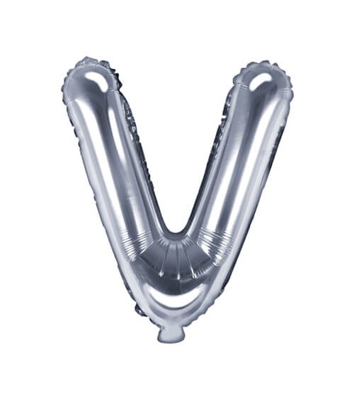 Folienballon Buchstabe "V" - silber - 35 cm