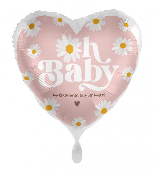 Herz-Folienballon "Baby Girl - Oh Baby Flower"