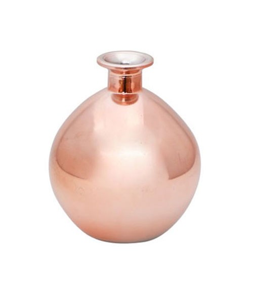 Kugelvase aus Glas - rosegold - 12,5 x 14,5 cm