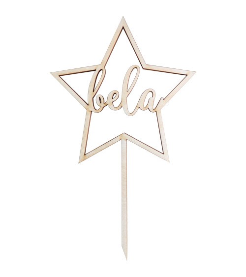 Dein Cake-Topper "Star" aus Holz - Wunschtext