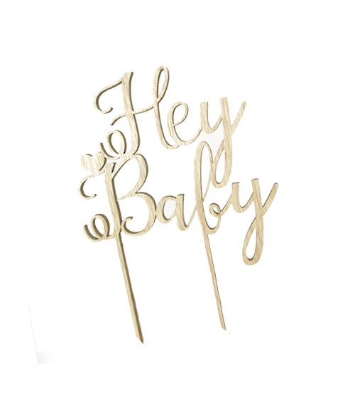 Holz-Tortenstecker "Hey Baby"
