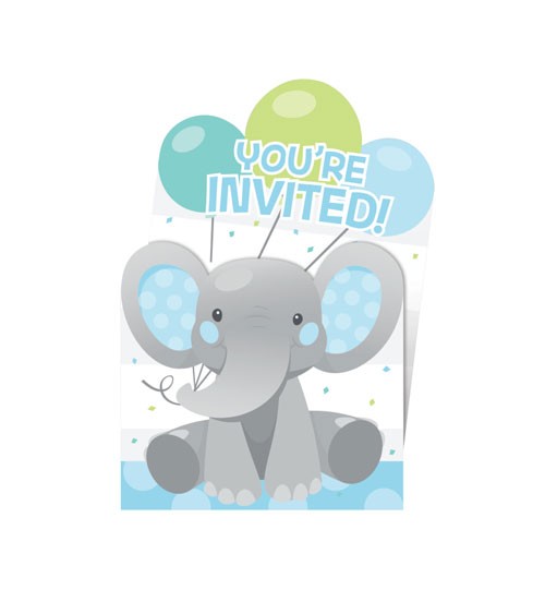 Einladungskarten "Little Elephant - Boy" - 8 Stück