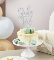 Cake-Topper aus Acryl "Baby Boy" - hellblau