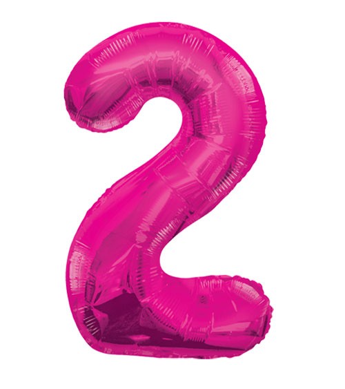 Supershape-Folienballon "2" - pink