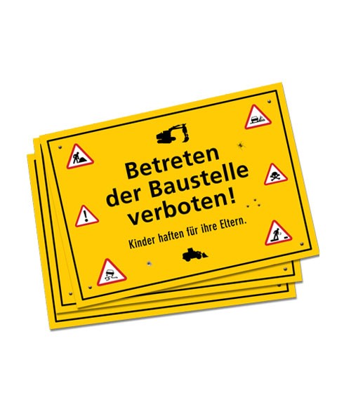 Platz-Sets "Achtung Baustelle" - 6 Stück