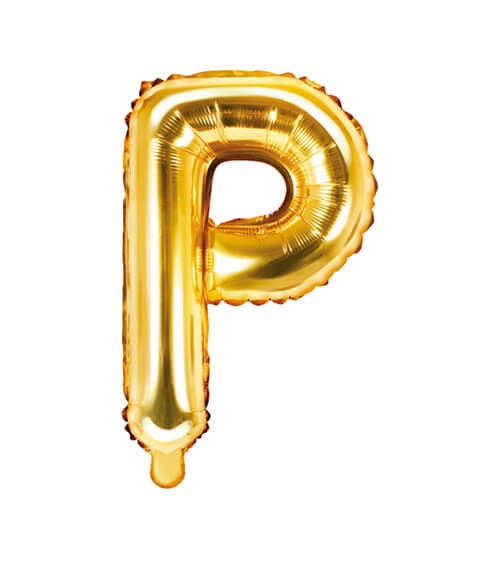 Folienballon Buchstabe "P" - gold - 35 cm