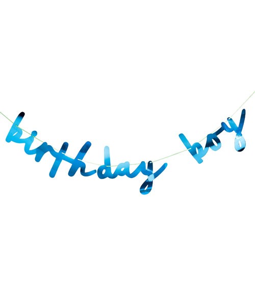Schriftzug-Girlande "Birthday Boy" - blau - 2m