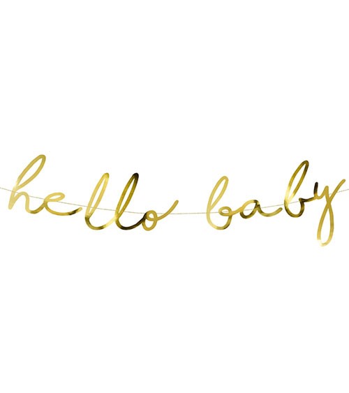 "Hello Baby"-Girlande - metallic gold - 70 cm