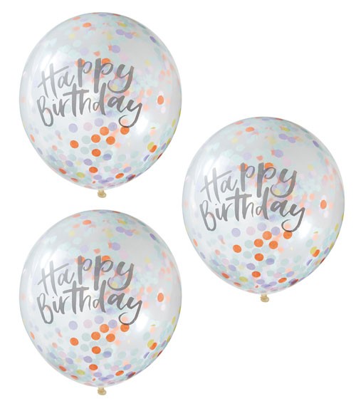 10 gemar 18" Clear Ballons Groß Happy Birthday zum Füllen Maschinen nur