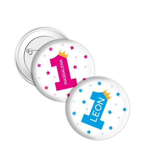 Dein Button "1. Geburtstag - Krone" - Wunschtext
