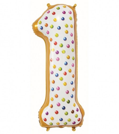 Folienballon Zahl "1" - Cookie - 78 cm