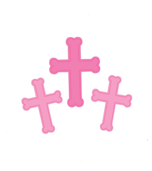 Cutouts "Kreuz - pink" - 3 Stück