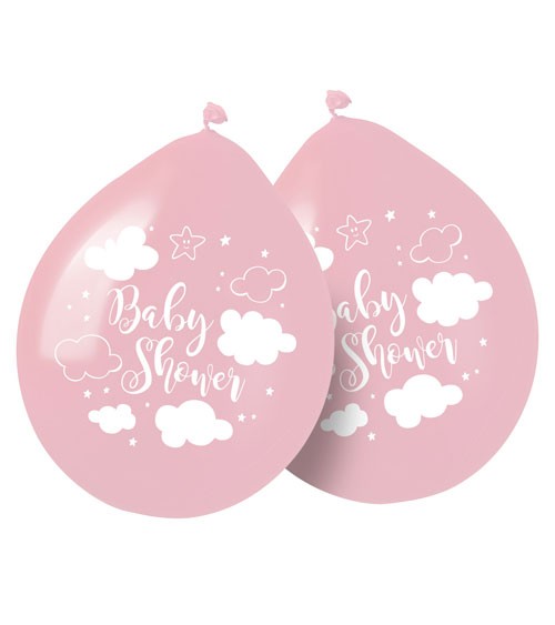 Luftballons "Wolken Baby Shower" - rosa - 8 Stück