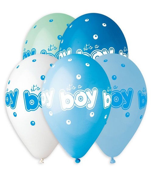 Luftballon-Set "It's a Boy" - Farbmix - 5 Stück