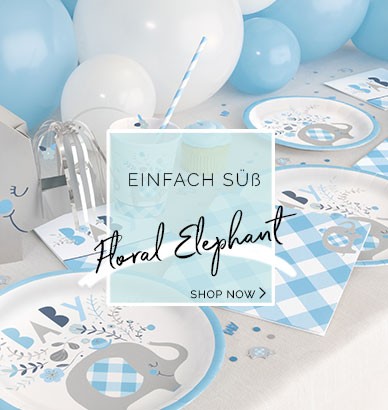 Babyparty mit süßem Elefant und floralem Design 