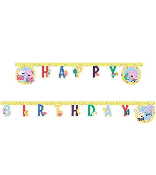 Happy Birthday Girlande "Peppa Wutz Party" - 2 m