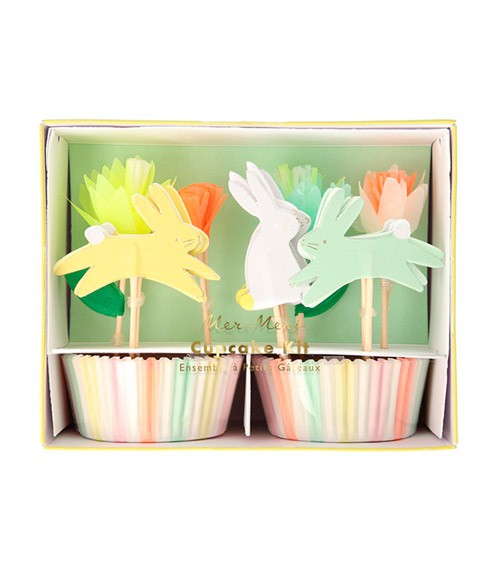 Cupcake-Kit "Floral Bunny" - 48-teilig