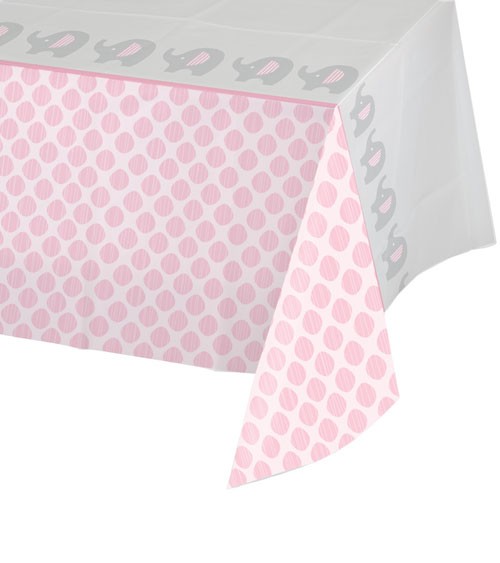 Kunststoff-Tischdecke "Kleiner Elefant - rosa" - 137 x 259 cm