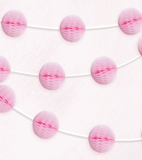 Mini-Wabenball-Girlande - 2,13 m - Lovely Pink