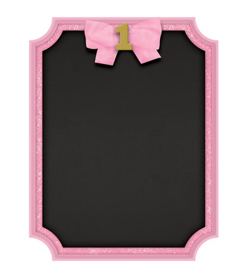 Kreidetafel-Schild "1st Birthday" - rosa/gold - 18 x 23 cm