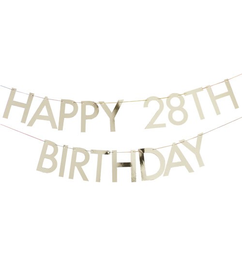 Individualisierbare DIY-Girlande "Happy Birthday" - gold