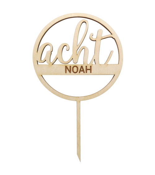 Dein Cake-Topper-aus Holz "eins bis zwölf" - Wunschtext