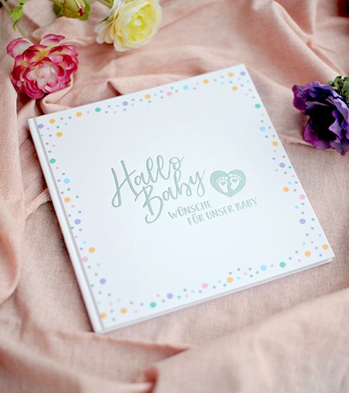 Gästebuch "Hallo Baby" - Punkte Pastell