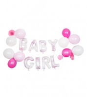 Ballon-Deko-Set "Baby Girl" - 21-teilig