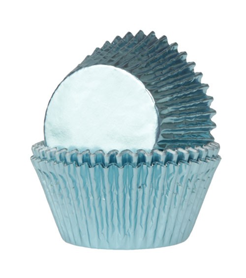 Muffinförmchen "Metallic Hellblau" - 24 Stück